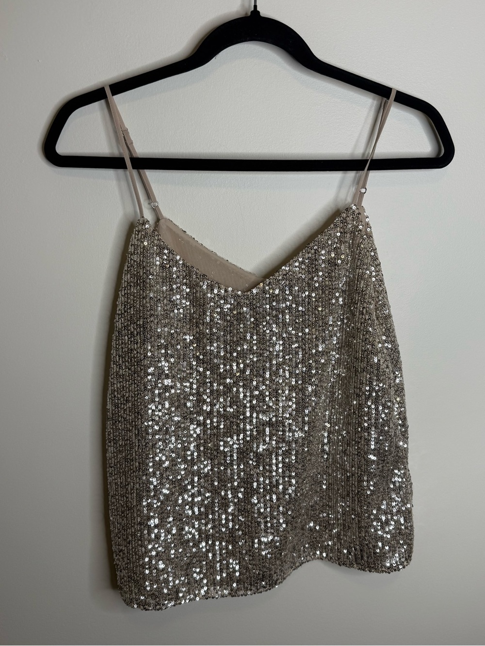 Banana Republic Silver Sequin Camisole size small